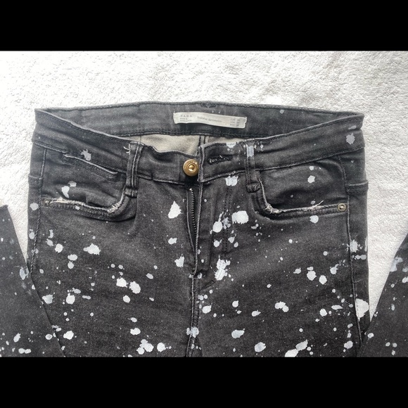 Zara paint splatter black jeans - Picture 2 of 3